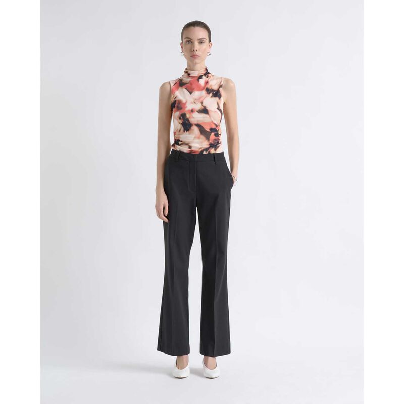 Cue Romantic Floral Ruched Mesh Top image number 3